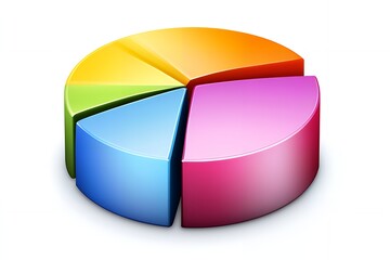 Obraz premium Colorful 3D Pie Chart Data Visualization Graph Showing Business Statistics and Financial Report