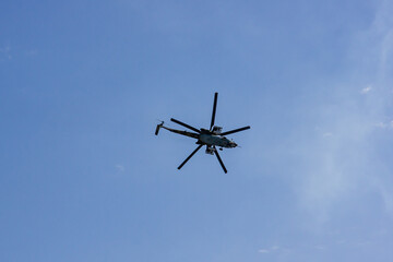 MAKS-2011 on territory of airfield LII im. Gromov. Russian attack helicopter Mi-28N 