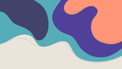 ABSTRACT BACKGROUND HAND DRAWN ORGANIC SHAPES WITH COLORFUL PASTEL FLAT DESIGN VECTOR TEMPLATE FOR WALLPAPER, COVER DESIGN