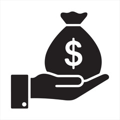 hand holding a bag with money