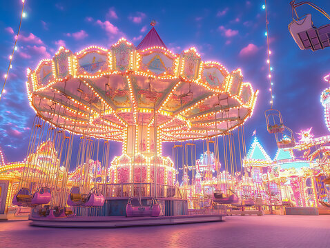 Whimsical Amusement Park Fantasy