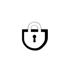 Simplistic illustration of a padlock in black and white, set against a white background, highlighting security and protection.