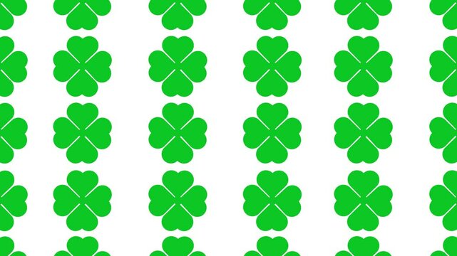 Smooth rotating clover leaf background. White background.