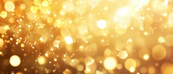 Golden bokeh background texture, shimmering light, soft focus sparkles, warm holidays ambiance, abstract festive design, glowing gold shimmer effect.