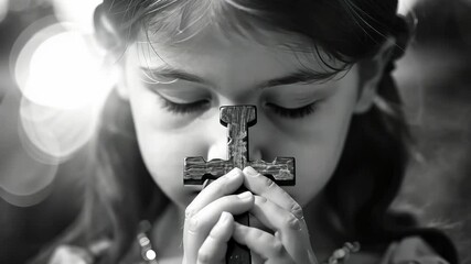 Holy occasion: first communion video, child faith, sacred ritual, meaningful rite, spiritual growth, church setting, religious joy, prayerful moment, heartfelt devotion, spiritual connection.