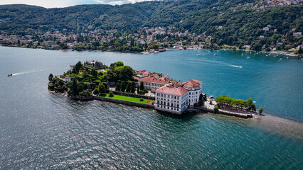 Isola Bella, Italy - September 17, 2024: Isola Bella in Italy boasts beautiful gardens and stunning...