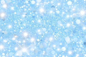 Elegant Light Blue Glitter Background with Soft Sparkles and Bokeh Effects for Luxury Designs