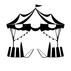 Retrograde Classic Theatrical circus tent
Black and white: Silhouettes of a fair.