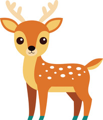 Cute funny cartoon deer vector illustration animal artwork drawing