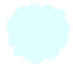 雲みたいな形の吹き出し水色/A bubble in the shape of a cloud  light blue