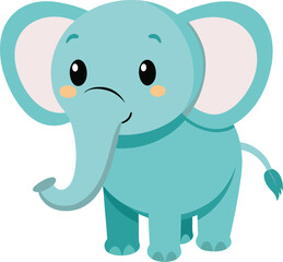 Cute funny cartoon elephant vector illustration animal artwork drawing