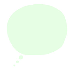 考える吹き出しのイラスト緑色/Illustration of thinking about Dialog  balloon  green