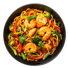 Delicious Shrimp and Vegetable Noodles Asian Cuisine Stir Fry,