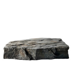 Dark Grey Rock Platform Isolated Background