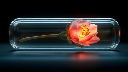 a flower in a glass bottle