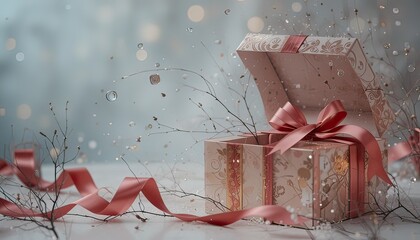 Gift box with ribbon