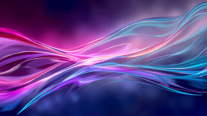 Smooth flowing blue waves with light and abstract design