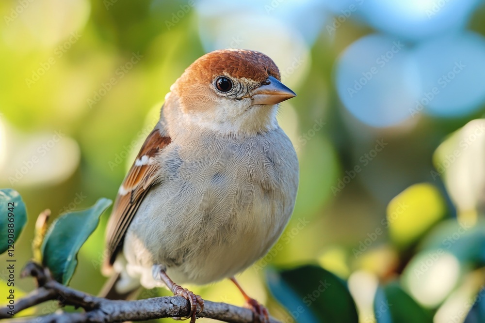 Aufkleber a small bird perched on a branch of a tree