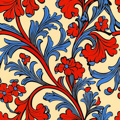 Close-Up of Intricate Wallpaper Pattern Featuring Modern Artistic Design