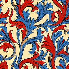 Close-Up of Intricate Wallpaper Pattern Featuring Modern Artistic Design