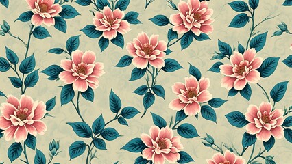 Vintage floral wallpaper texture