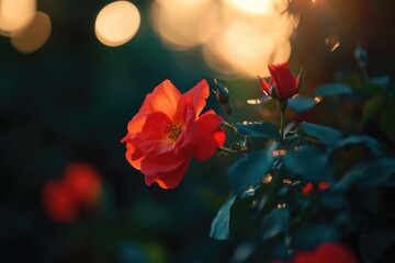Obraz premium A detailed shot of a bloom with the warm sun shining behind it, suitable for use in nature-inspired designs or illustrations