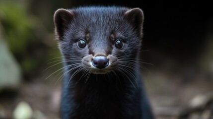 Fototapeta premium Small animal's face with big, round eyes looking up