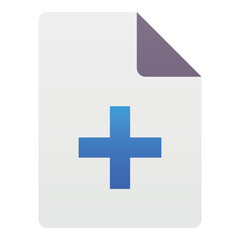 Gradient color icon, illustration for File, document, add.