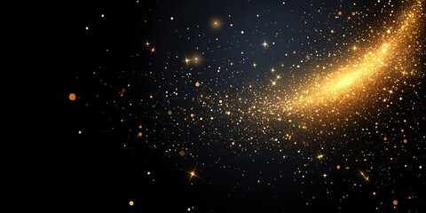 Fototapeta premium Sparkling Gold Dust and Glittering Lights Background for Celebration Design