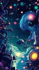 Cosmic Realm of Boundless Wonders - Vibrant Space