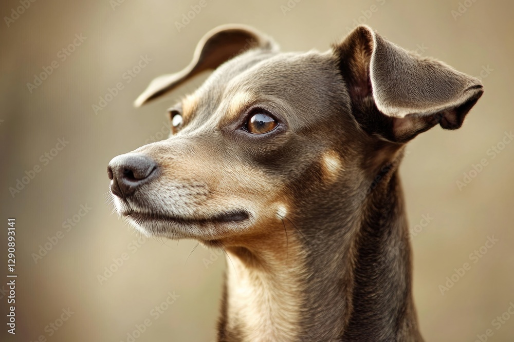 Poster a close-up shot of a dog's face with a blurred background