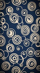 Fototapeta premium Abstract Swirl Pattern Navy Blue and Beige Seamless Texture