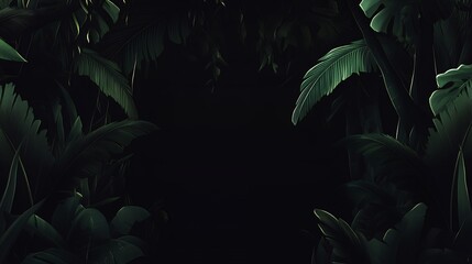 Lush Tropical Foliage Dark Green Leaves Background Image for Design Projects and Nature Themes