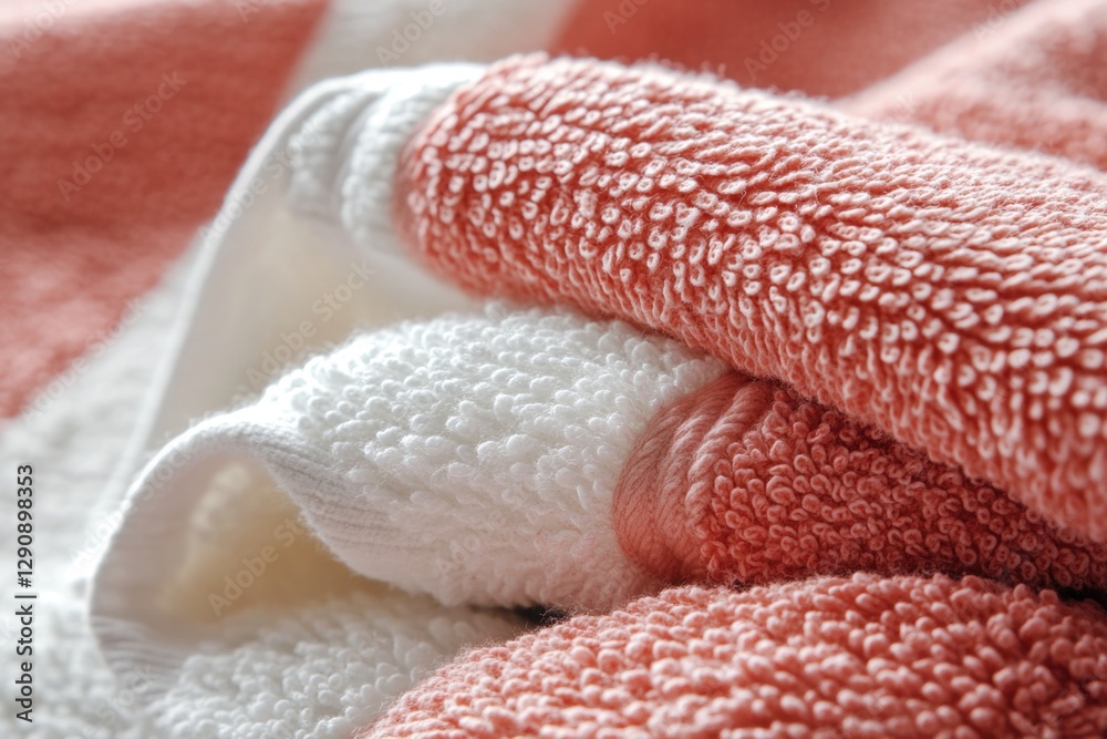 Poster Close-up shot of a towel lying flat on a bed