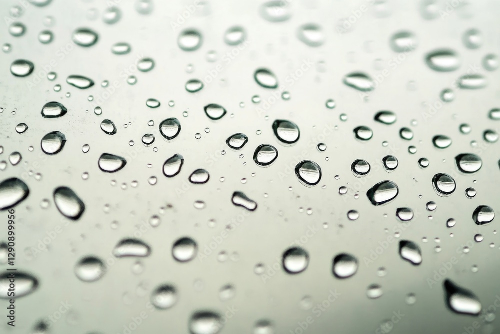 Poster Close-up view of water droplets on a window, suitable for use in scenes with rain or mist