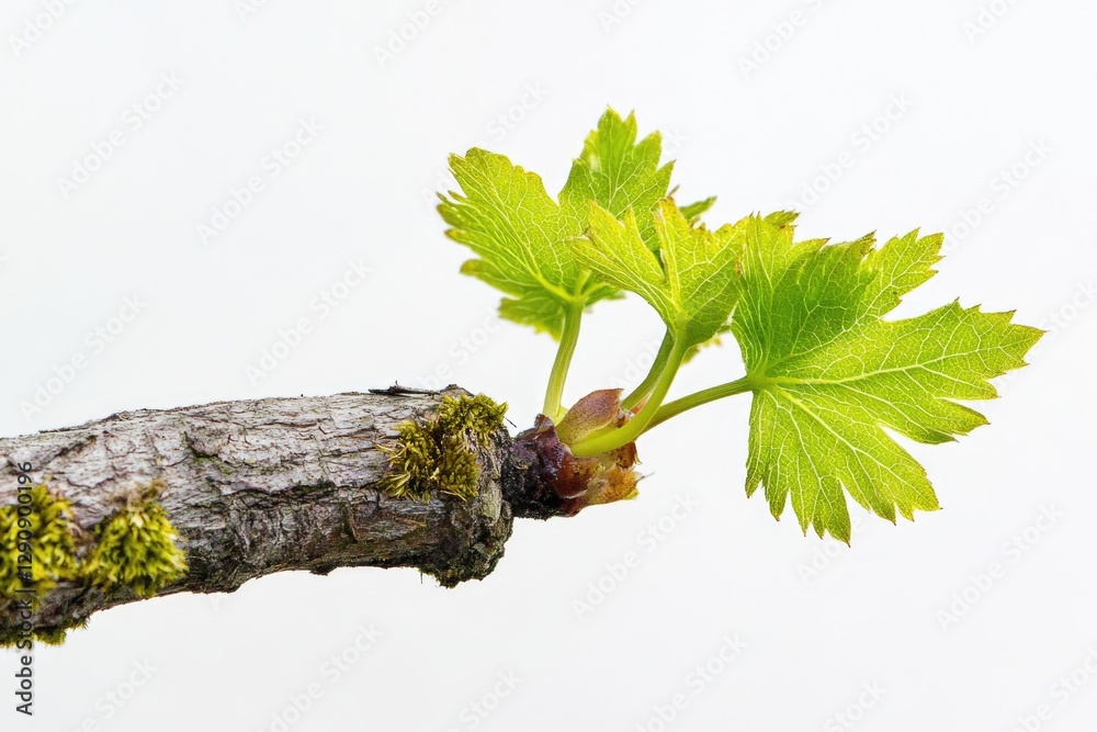 Poster A close-up view of a single leaf on a tree branch, highlighting the details and texture
