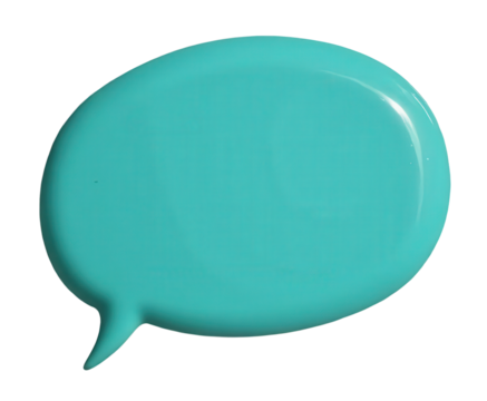 Turquoise speech bubble with transparent background