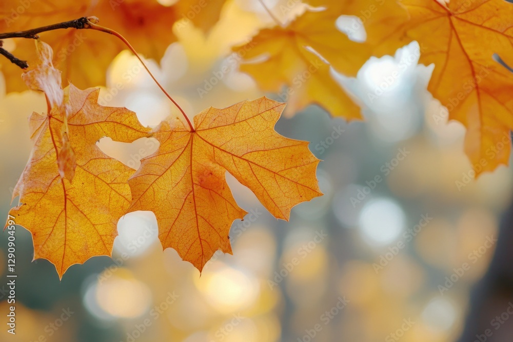 Aufkleber a detailed view of a single leaf on a tree branch, suitable for botanical or nature-themed uses