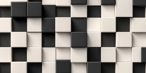 Large pixel blocks alternating in a checkerboard pattern, creating a 3D effect. 