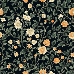 Fabulous Vintage Floral Pattern Great for Creative Inspirations and Modern Artworks with Nostalgic Charm