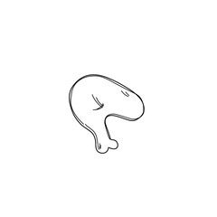 line sketch of chicken thighs