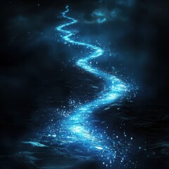 a glowing pathway, ethereal bioluminescent trail, fantasy-like atmosphere, dreamlike illumination, intricate details, isolated on white background