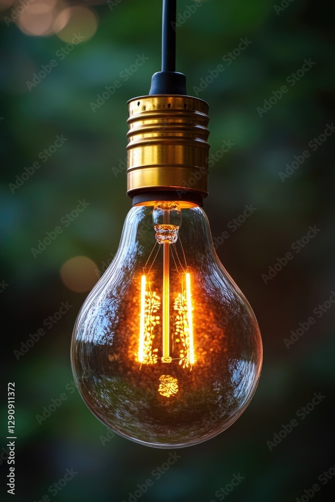 Poster A close-up view of a light bulb with a blurred background