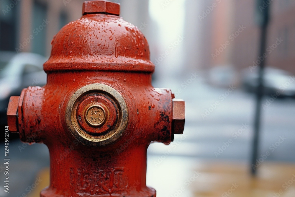 Poster a lone fire hydrant sits on the side of a road, ready for use in case of an emergency