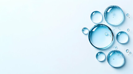 product of abstract cosmet Transparent liquid with concentric circles. Smooth texture. Soft focus. something rounded and filled with bubb Light blue color. Natural beauty product. Luxurious spa servic