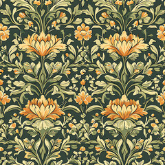 Gorgeous Vintage Pattern Great for Creative Inspirations and Modern Artworks with Nostalgic Floral Elegance