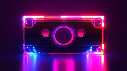 Fototapeta premium a speaker with neon lights