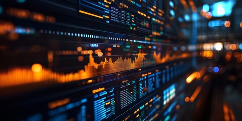 Naklejka premium Mineral commodity trading showing market prices fluctuating on computer screen