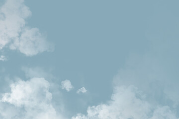 Obraz premium Blue sky background, white cloud border