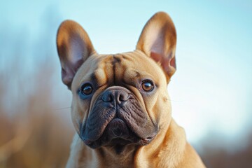 Fototapeta premium A dog's face with an inquisitive expression, ideal for use in pet-related or funny context